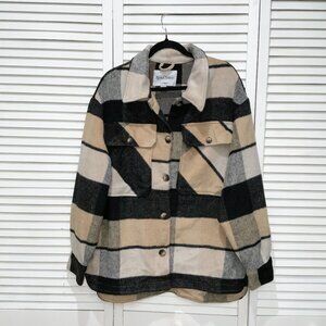 Reserve Fairfax Black and Tan Plaid Shacket
